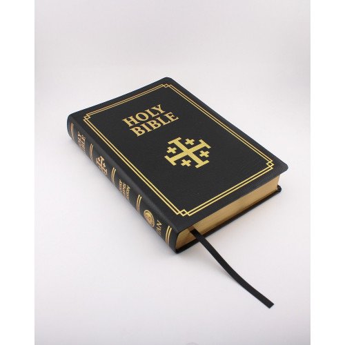 HOLY BIBLE - DOUAY-RHEIMS VERSION - CATHOLIC BIBLE  (BLACK GENUINE LEATHER)