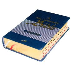 NCB STANDARD, LEATHER PU, THUMB INDEX, GOLDEN EDGE - BLUE