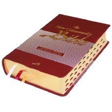 NCB POCKET, LEATHER PU, THUMB INDEX, GOLDEN EDGE - RED